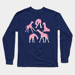 Giraffes & Blooms | Viva Magenta + Pink Palette Long Sleeve T-Shirt